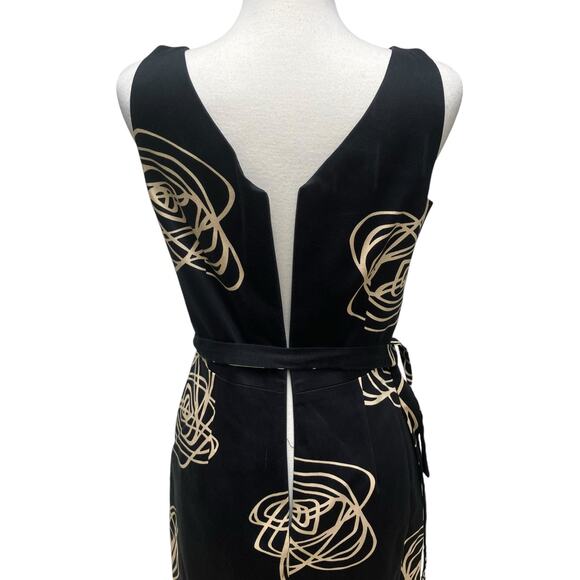 David Miester Dress Sz 8 Black Sheath Sleeveless Geometric Print Career Unworn - Picture 7 of 16